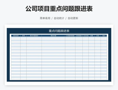 公司项目重点问题跟进表