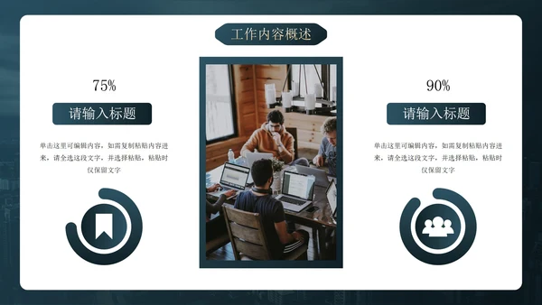 深色简约实景现代商务年度述职报告PPT模板