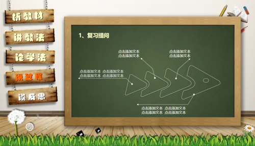 教师说课黑板卡通风格教育教学通用PPT模板
