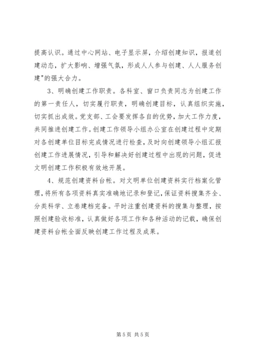 行政中心文明单位工作方案_1.docx