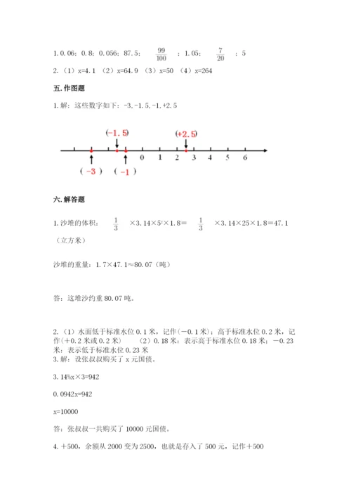 沪教版小学六年级下册数学期末综合素养测试卷精品（各地真题）.docx