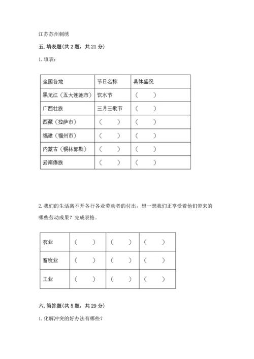 部编版四年级下册道德与法治《期末测试卷》附参考答案（综合题）.docx