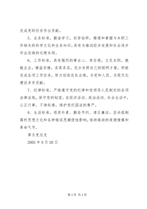 第五党总支共产党员保持先进性的基本标准.docx
