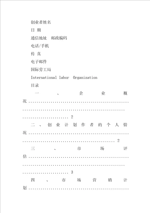 syb家具销售创业计划书