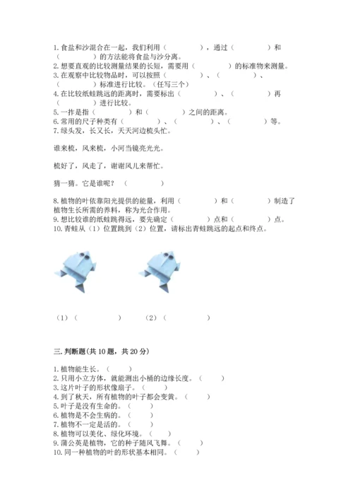 教科版一年级上册科学期末测试卷精品带答案.docx