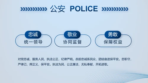 蓝色大气公安部治安管理局动态PPT模板