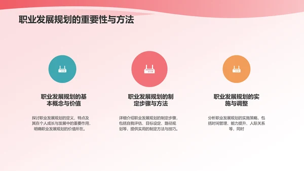 蓝粉色渐变个人述职报告PPT模板