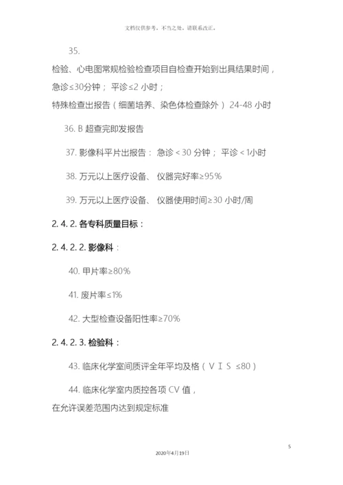 医疗质量目标及持续改方案.docx