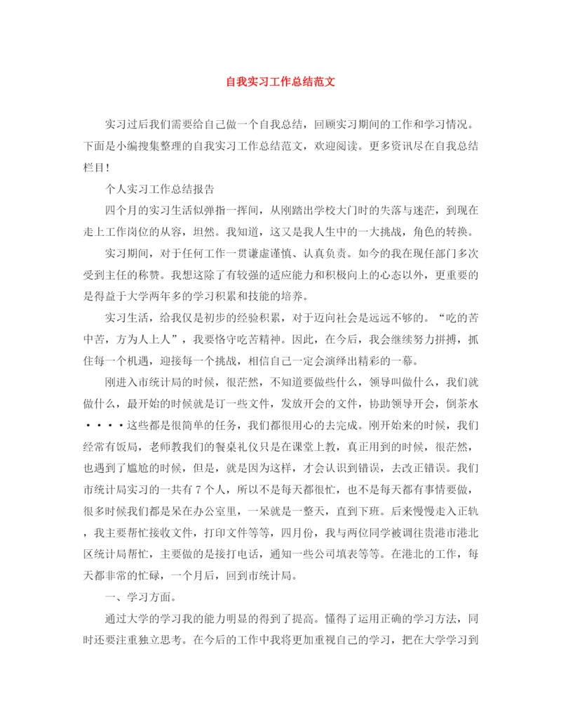 精编之自我实习工作总结范文.docx