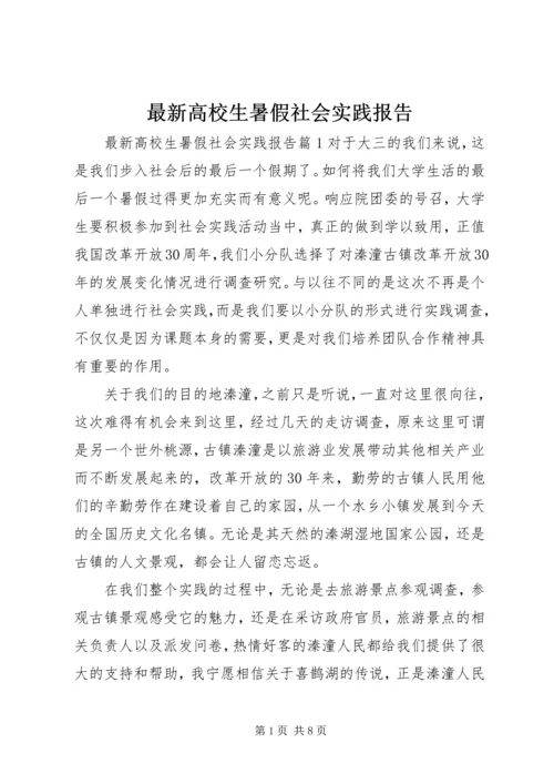 最新高校生暑假社会实践报告.docx