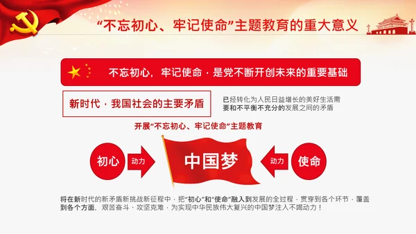 不忘初心牢记使命教育党课主题党日PPT
