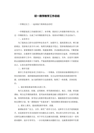 初一数学教学工作总结.docx