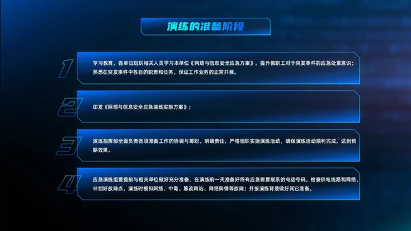 蓝色科技渐变网络安全应急预案开展应急演练网络安全PPT模板