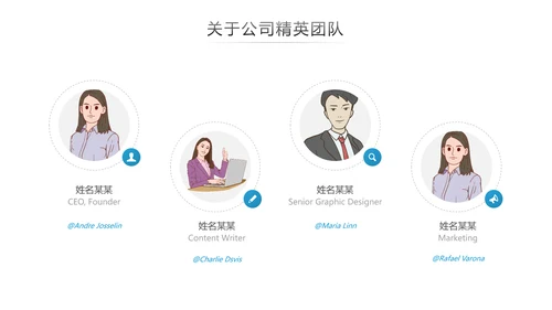 蓝色欧美风商务公司介绍企业宣传PPT模板