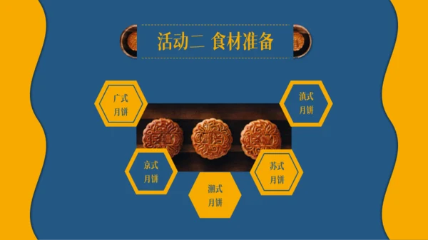 蓝黄色简约风中秋节大学生班级活动模板