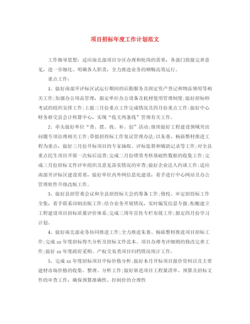 精编之项目招标年度工作计划范文.docx
