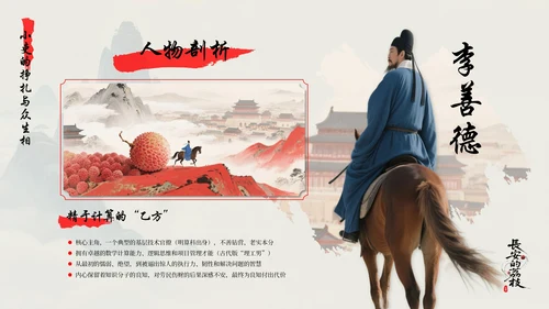 蓝红色简约风长安的荔枝读书分享PPT模板