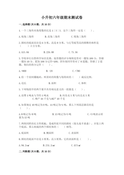 小升初六年级期末测试卷带答案（培优a卷）.docx