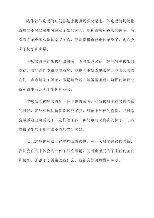 家里有羊吃饭的感想