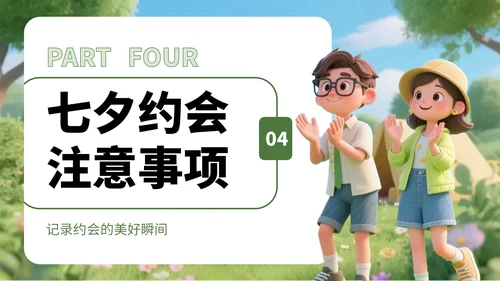 绿色3D风情侣大自然游玩策划攻略PPT