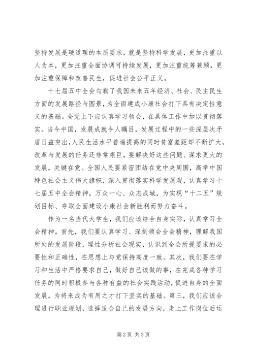 学习十七届五中全会精神的体会.docx