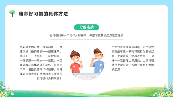蓝绿色水彩清新坏习惯好习惯科普培训PPT