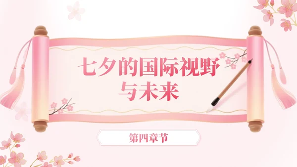 粉色中国风七夕文化讲座PPT模板
