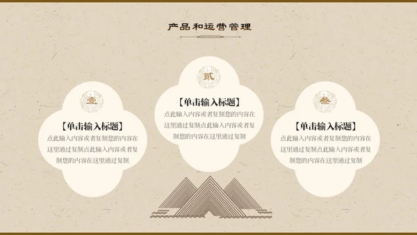 暖黄色中国风古风纹理商业计划书PPT模板