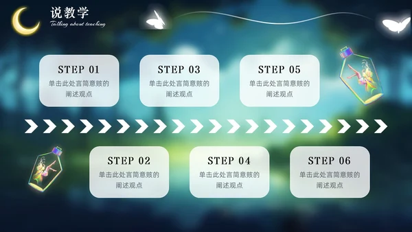 绿色森系治愈系动物梦幻唯美风教师说课通用PPT模版