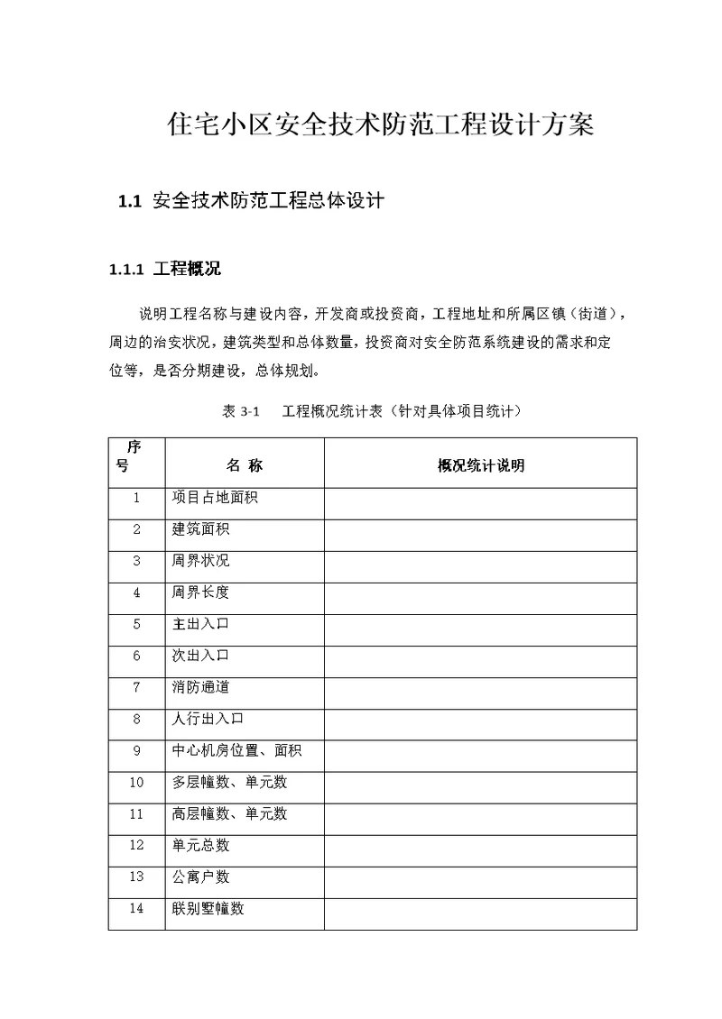 住宅小区安全技术防范工程设计方案