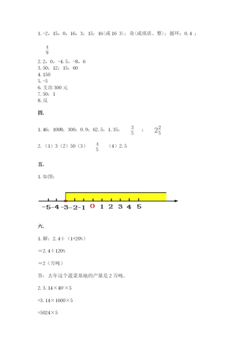 浙江省【小升初】2023年小升初数学试卷完整参考答案.docx