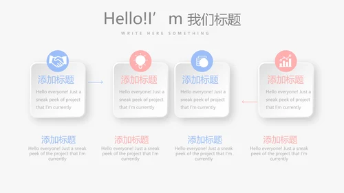 时尚小清新微立体述职报告通用PPT动态模板封面含PS