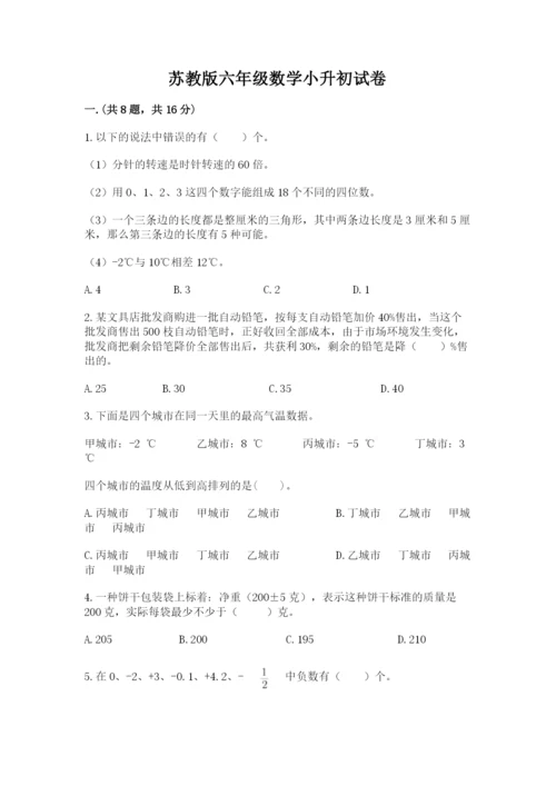 苏教版六年级数学小升初试卷及答案【考点梳理】.docx