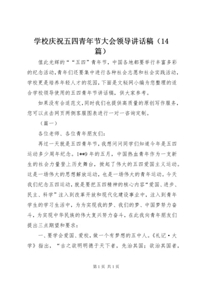 学校庆祝五四青年节大会领导讲话稿（14篇）.docx