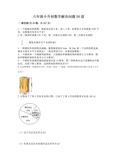 六年级小升初数学解决问题50道【原创题】.docx