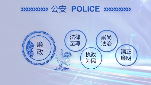 蓝色大气公安警察年终工作总结PPT