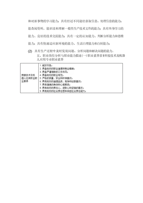 焊接技术及机器人应用专业人才培养方案