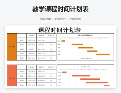 教学课程时间计划表