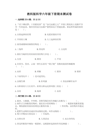 教科版科学六年级下册期末测试卷带答案解析.docx