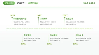绿色商务风6项流程PPT单页