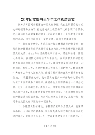 某年团支部书记半年工作总结范文.docx