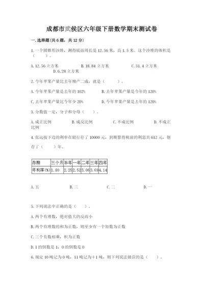 成都市武侯区六年级下册数学期末测试卷学生专用.docx