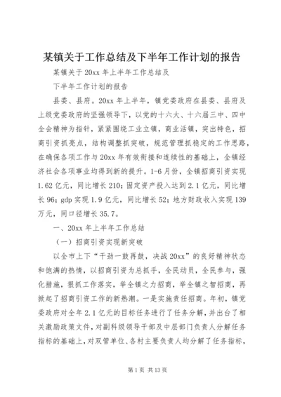 某镇关于工作总结及下半年工作计划的报告 (2).docx