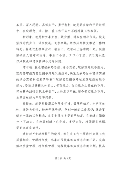 学习“争、树、增、提”心得体会[5篇范文] (3).docx