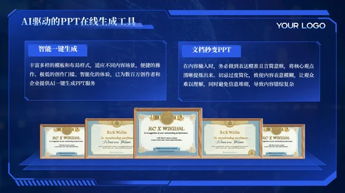 蓝色科技风智能互联行业趋势202X年度行业趋势报告年终总结PPT模板