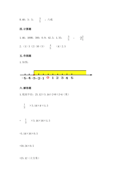 小学六年级下册数学期末卷含答案（模拟题）.docx