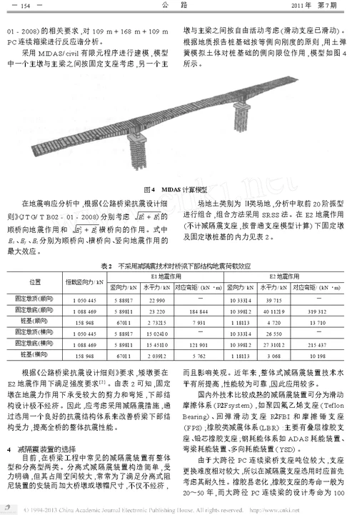 减隔震技术在大跨度预应力混凝土连续梁桥设计中的应用