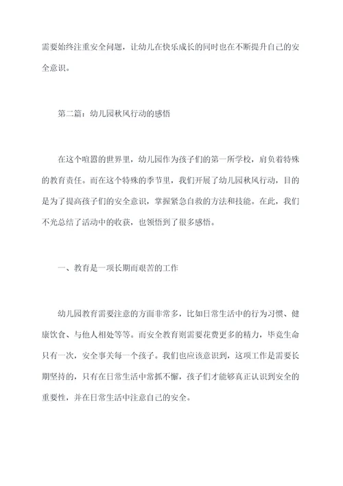 幼儿园秋风行动总结