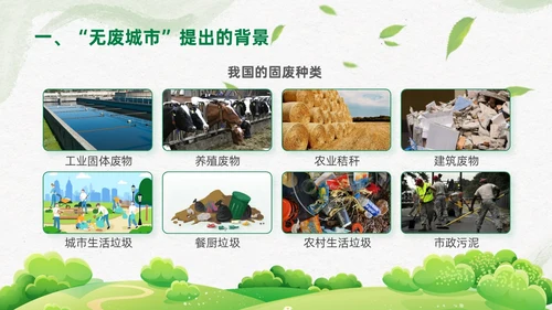 简约插画环保从无废城市走向无废社会课件PPT
