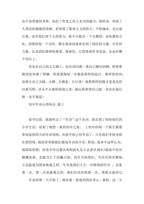 热门初中军训心得体会汇编五篇.docx